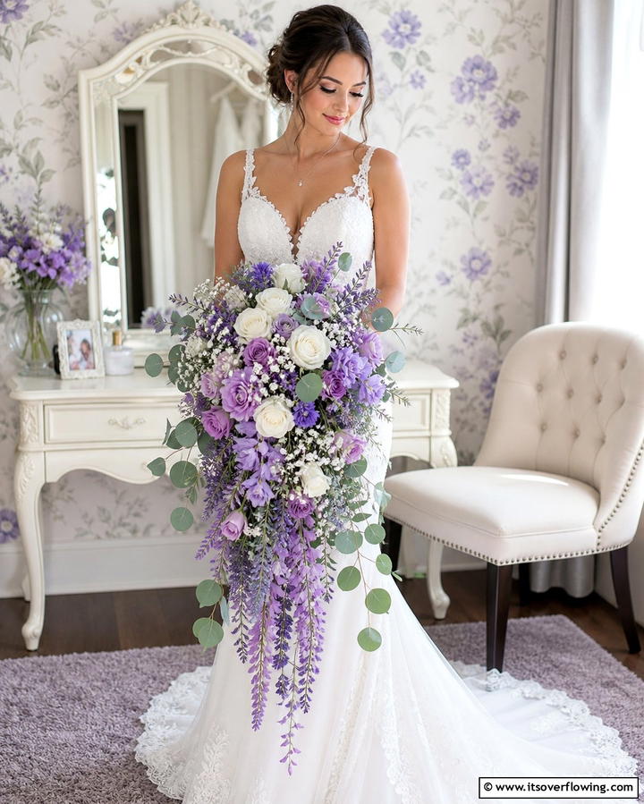 Lavender Bridal Bouquets - 30 Lavender Wedding Ideas for Romantic Celebrations