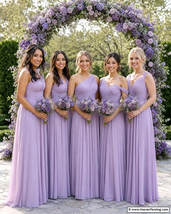 Lavender Bridesmaid Dresses - 30 Lavender Wedding Ideas for Romantic Celebrations