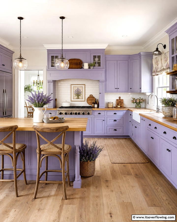 Lavender Cabinetry for a Subtle Touch - 25 Purple Kitchen Ideas for a Bold and Stylish Look