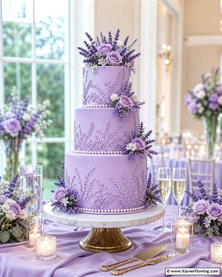Lavender Cake Designs - 30 Lavender Wedding Ideas for Romantic Celebrations