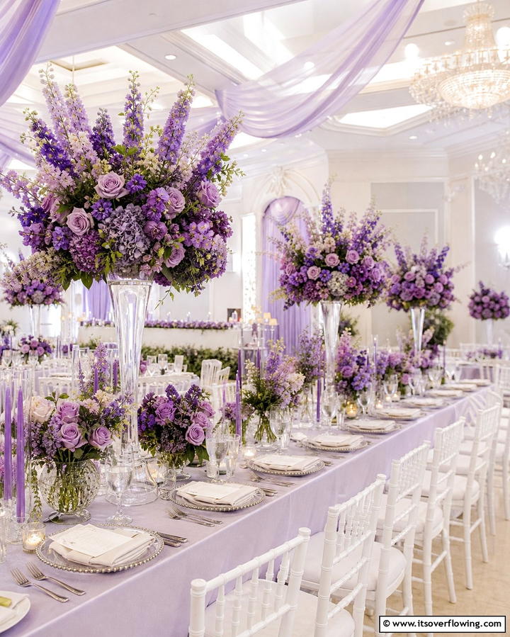 Lavender Centerpieces - 30 Lavender Wedding Ideas for Romantic Celebrations