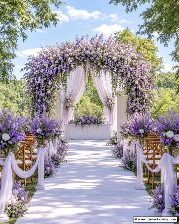 Lavender Ceremony Backdrops - 30 Lavender Wedding Ideas for Romantic Celebrations