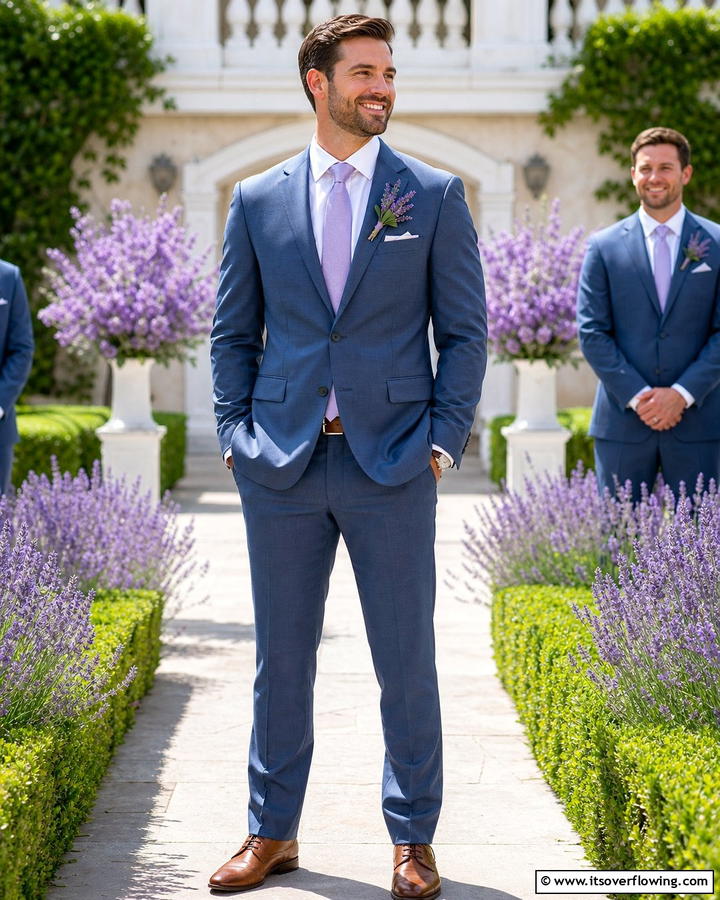Lavender Groom Boutonnieres - 30 Lavender Wedding Ideas for Romantic Celebrations