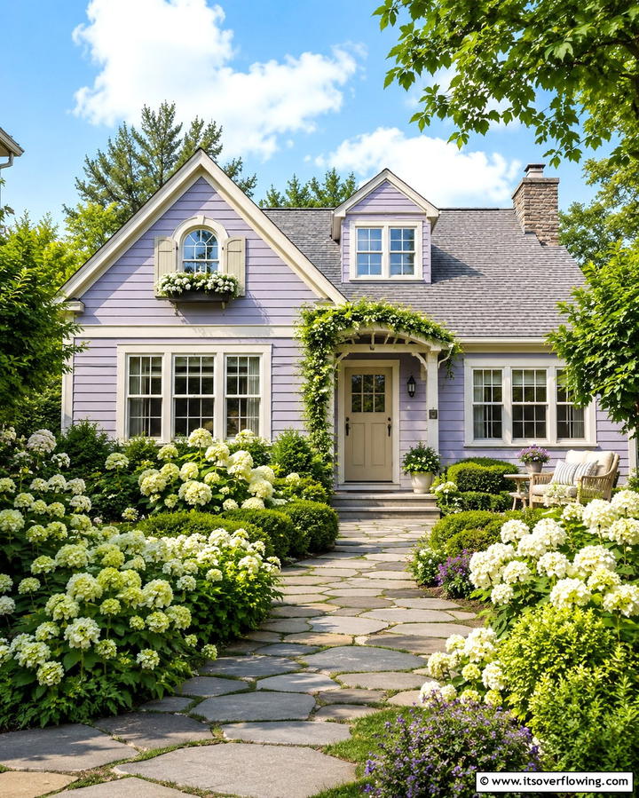 Lavender Hues for a Soft Appeal - 25 Purple House Exterior Ideas for a Unique Curb Appeal
