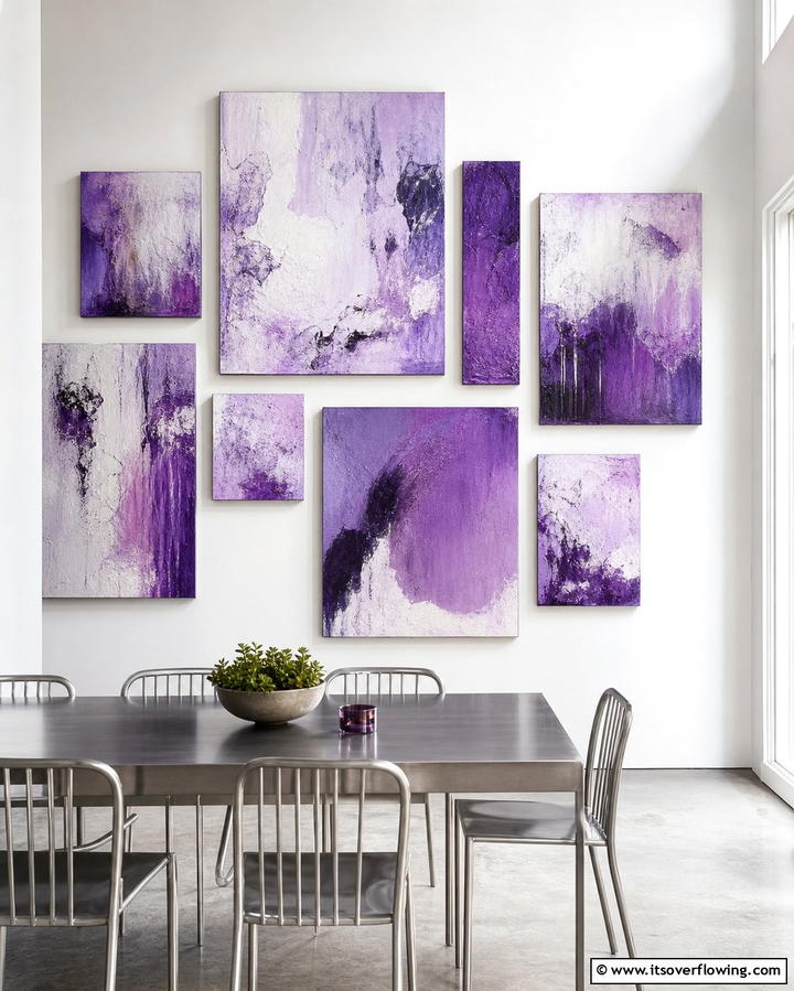 Lavender Inspired Artwork - 25 Purple Dining Room Ideas for a Luxurious Ambiance