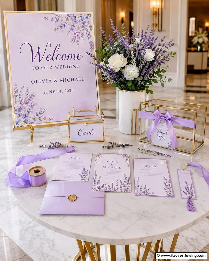 Lavender Invitations - 30 Purple Wedding Theme Ideas for Regal Celebrations