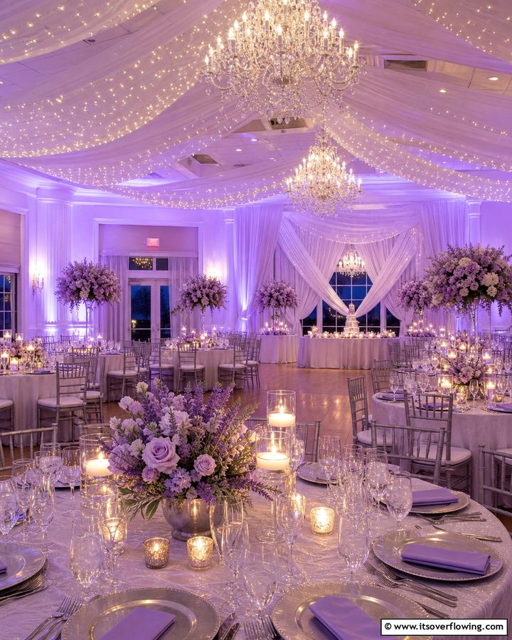 Lavender Lighting Accents - 30 Lavender Wedding Ideas for Romantic Celebrations