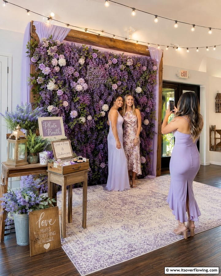 Lavender Photo Booth Backdrops - 30 Lavender Wedding Ideas for Romantic Celebrations