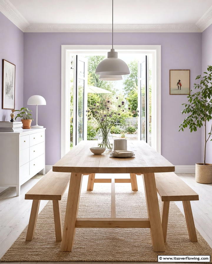 Lavender Walls for a Subtle Touch - 25 Purple Dining Room Ideas for a Luxurious Ambiance