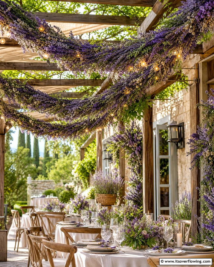 Lavender Wedding Garlands - 30 Lavender Wedding Ideas for Romantic Celebrations