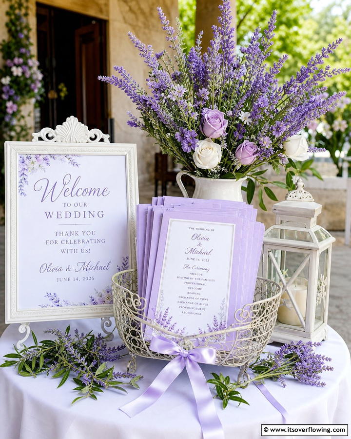 Lavender Wedding Programs - 30 Lavender Wedding Ideas for Romantic Celebrations