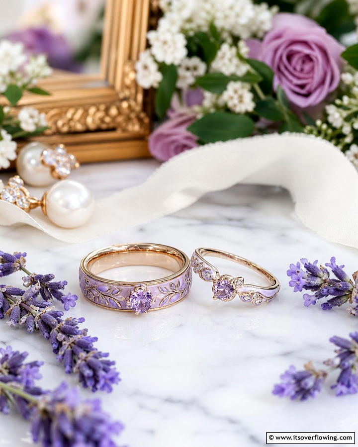 Lavender Wedding Rings - 30 Lavender Wedding Ideas for Romantic Celebrations