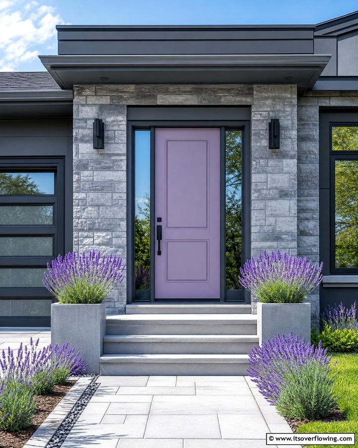 Lavender and Gray Combination - 20 Lavender Front Door Ideas for a Welcoming Entrance