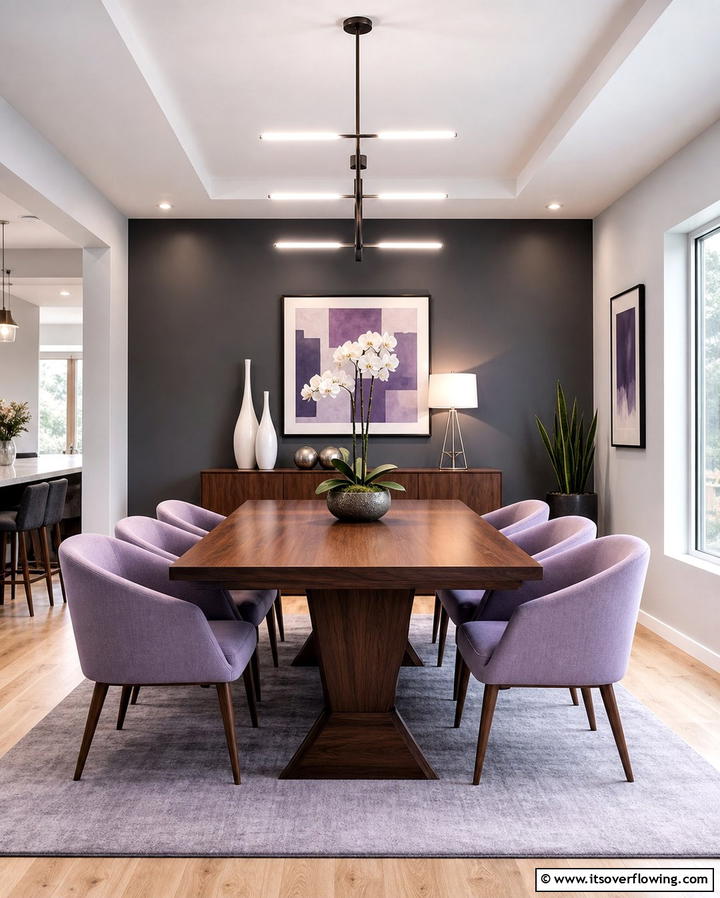 Lavender and Gray Combo - 25 Purple Dining Room Ideas for a Luxurious Ambiance