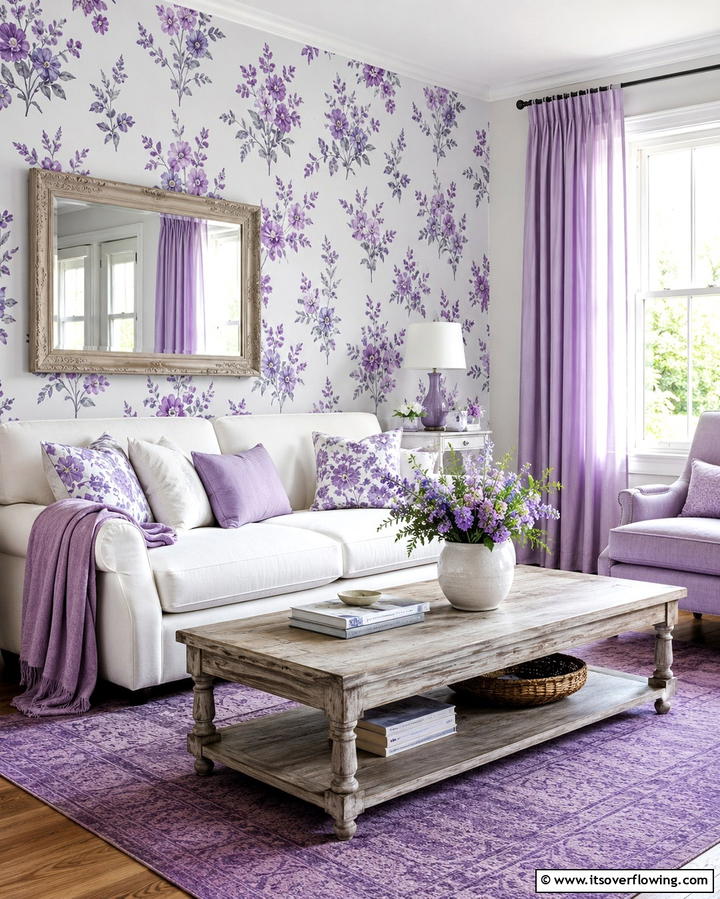 Lavender and Gray Harmony - 25 Purple Living Room Ideas for a Stylish Home Makeover