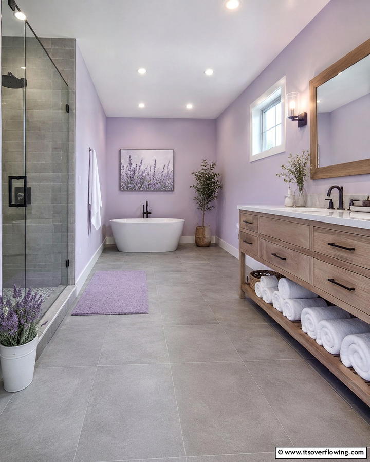 Lavender and Gray Serenity - 25 Purple Bathroom Ideas for a Bold and Beautiful Space