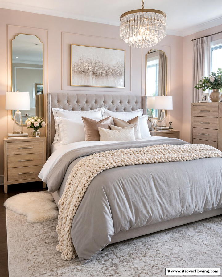 Layered Bedding - 25 Glam Bedroom Ideas for a Luxurious Retreat