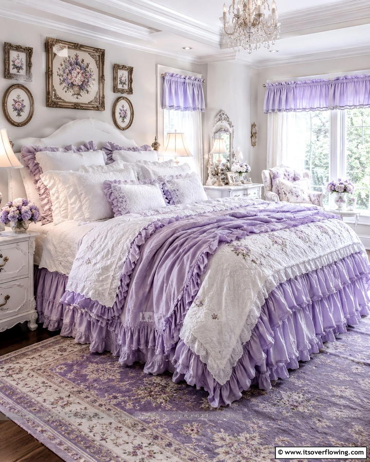Layered Bedding with Ruffles - 25 Grandmillennial Style Bedroom Ideas for a Chic Look