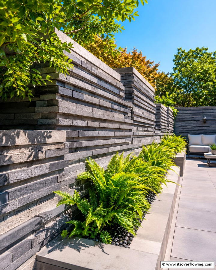 Layered Brick Design - 30 Classic Brick Fence Ideas for Timeless Outdoor Security & Charm