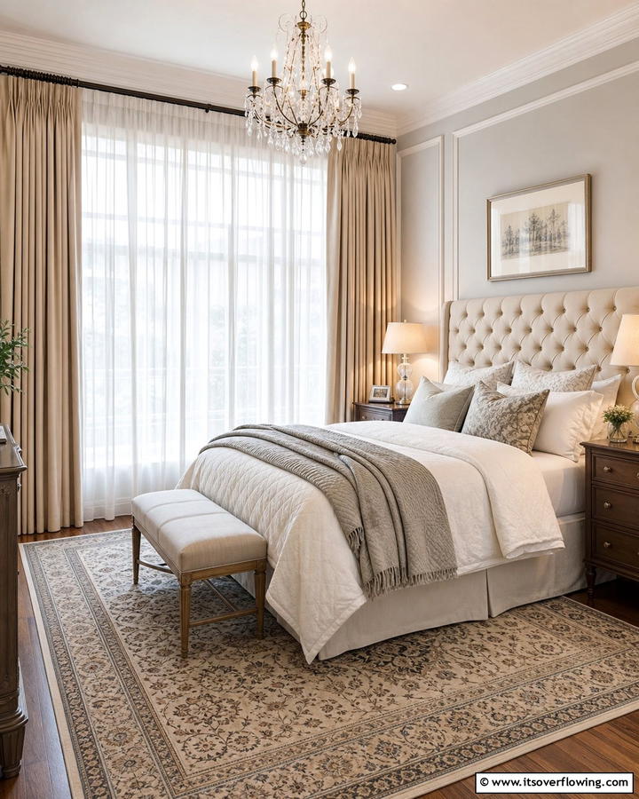Layered Curtains - 21 Cozy Bedroom Ideas for Relaxing Retreats