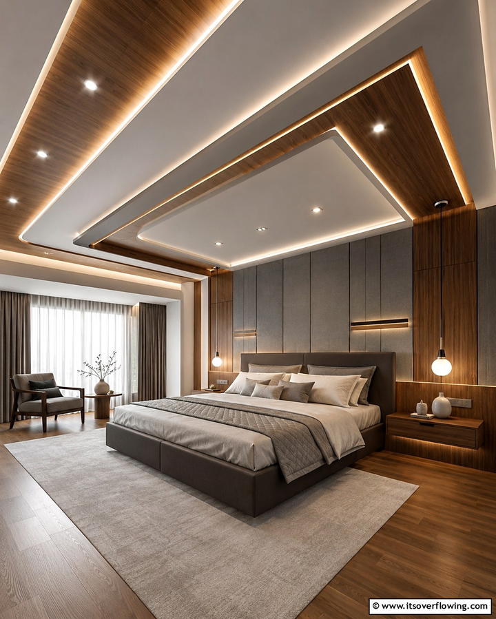 Layered Design Techniques - 30 Accent Ceiling Ideas to Elevate Your Space