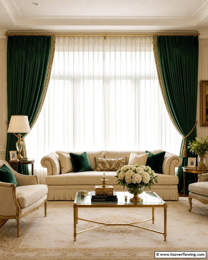 Layered Drapery - 25 Formal Living Room Ideas for Elegant Gatherings