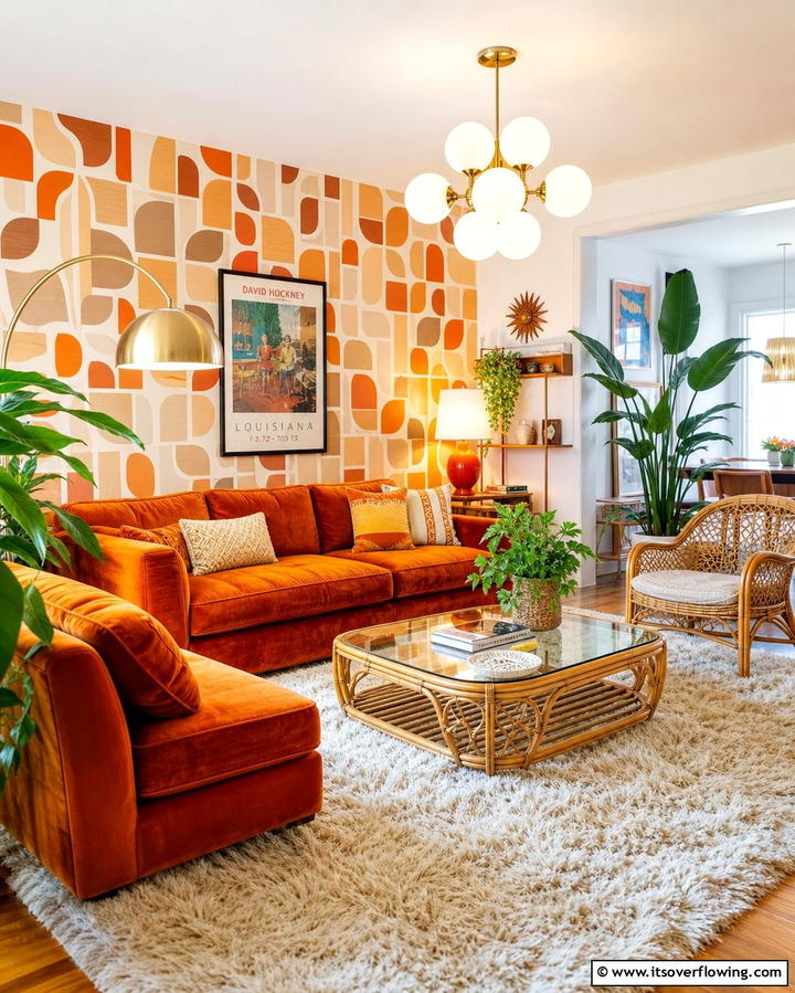 Layered Lighting - 25 Retro 70s Living Room Ideas for a Funky Vibe