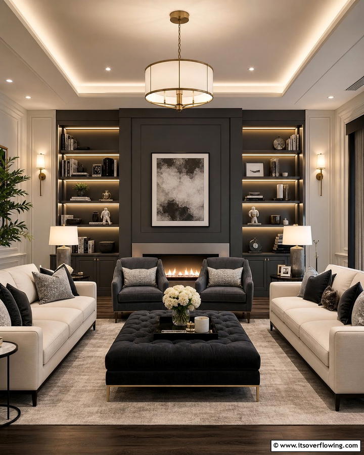 Layered Lighting Options - 20 Parlor Room Ideas to Revitalize Your Living Space