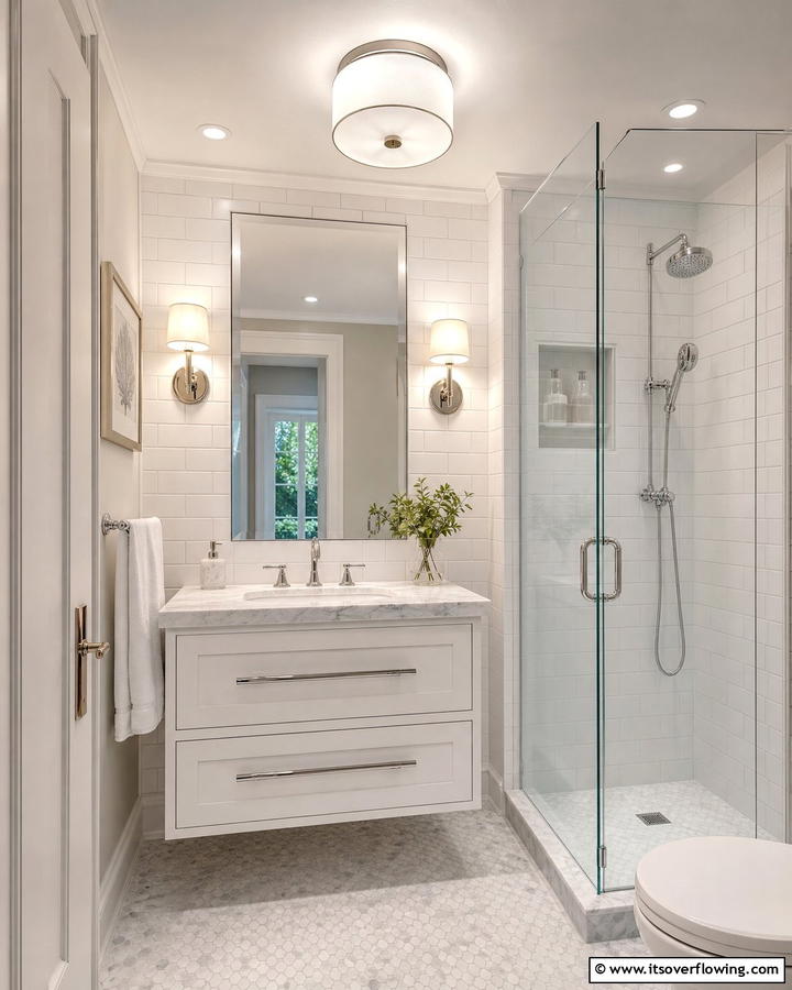 Layered Lighting for Depth - 20 Small Bathroom Lighting Ideas for a Bright and Spacious Feel