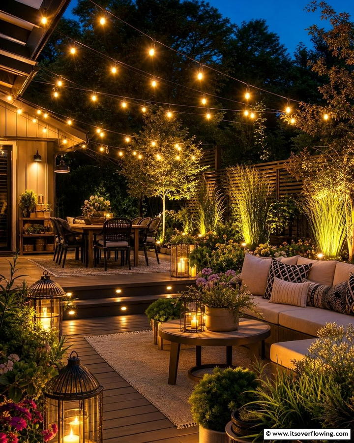Layered Lighting for Depth - 21 Patio String Light Arrangements for Magical Outdoor Ambiance