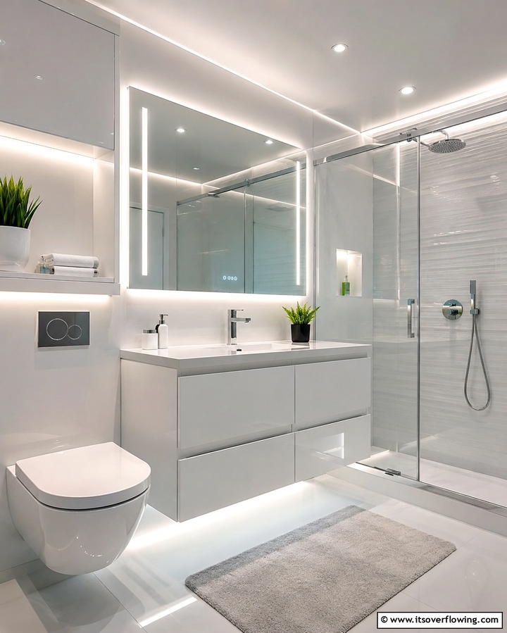 Layered Lighting for Depth and Dimension - 25 Bathroom Lighting Ideas Over Mirror for Perfect Illumination