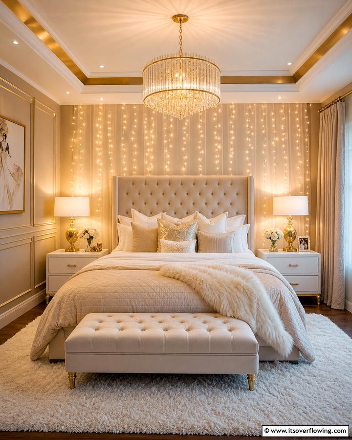 Layered Lighting for a Cozy Ambiance - 25 Bedroom Ideas for Women to Reflect Personal Style