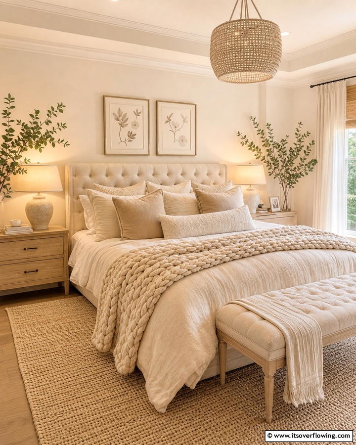 Layered Magnolia Textures for Depth - 20 Magnolia Bedroom Ideas for a Serene Retreat