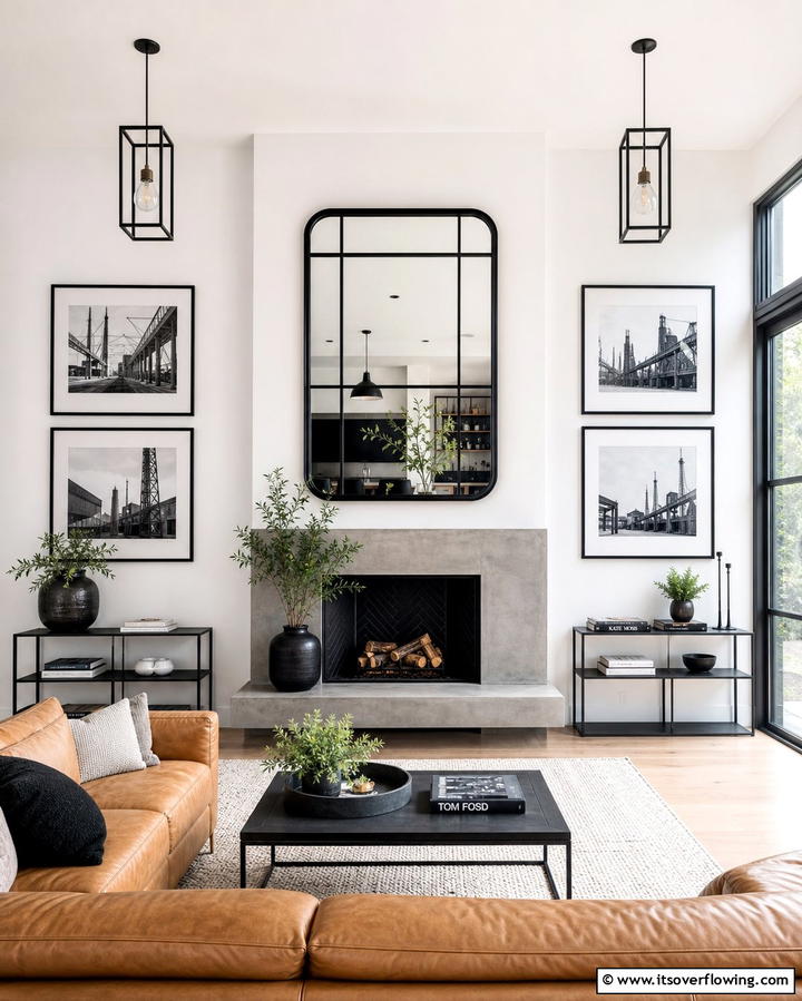 Layered Mirrors and Frames - 25 Mirror Over Fireplace Ideas to Elevate Your Space