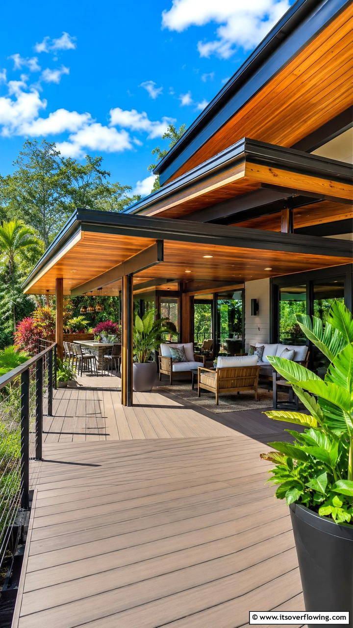 Layered Roof Structure - 30 Deck Roof Ideas for Shaded Outdoor Living
