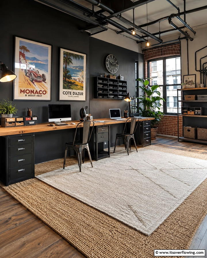 Layered Rugs for Added Depth - 25 Office Rug Ideas to Transform Your Workspace