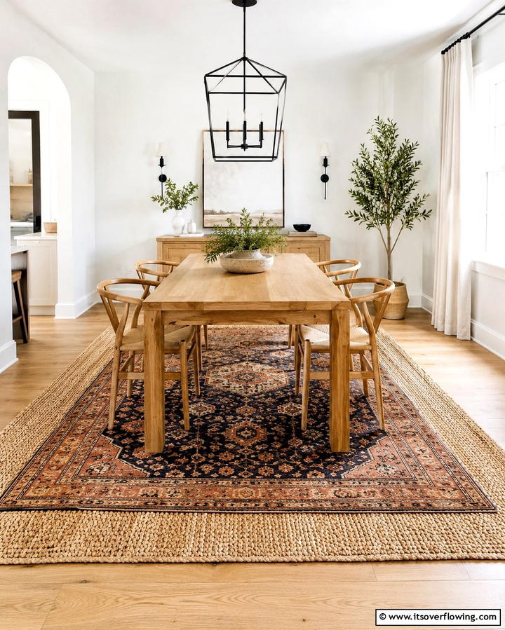 Layered Rugs for Added Texture - 30 Dining Room Rug Ideas to Anchor Your Table Setting