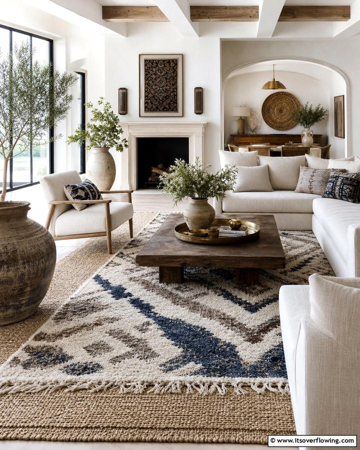 Layered Rugs for Texture - 25 Large Living Room Ideas for Spacious Comfort
