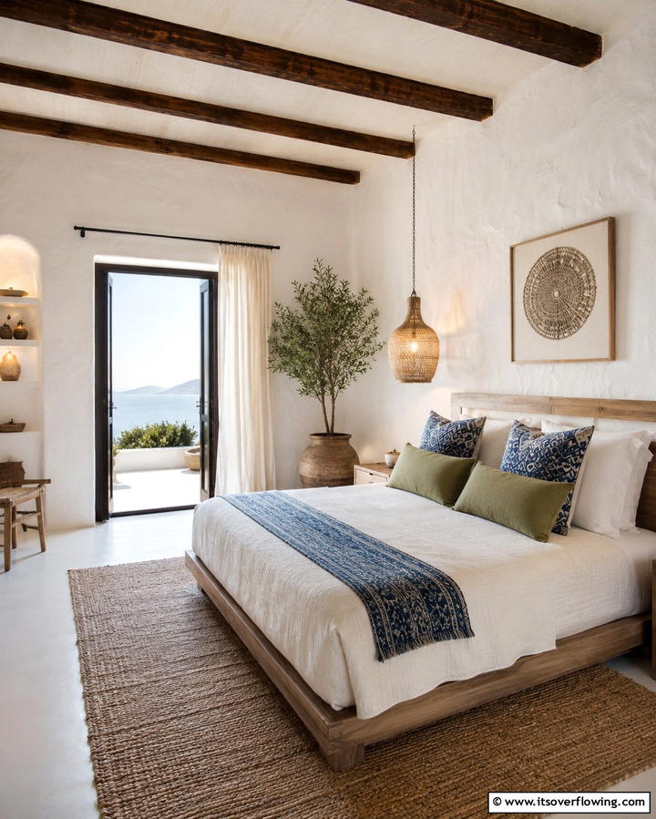 Layered Rugs for Texture - 30 Mediterranean Bedroom Ideas for Sun-Kissed Relaxation