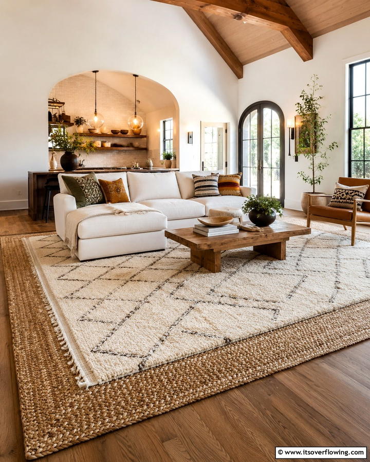 Layered Rugs for Texture and Warmth - 25 Organic Modern Interior Design Ideas for Your Home