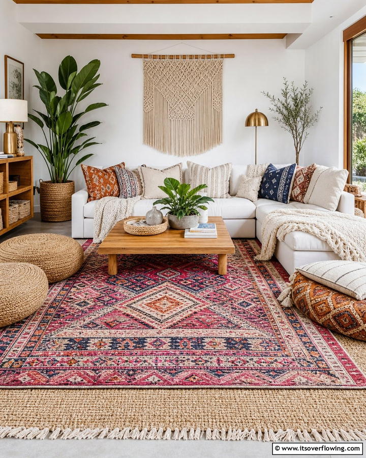 Layered Rugs for Texture and Warmth - 25 Boho-Scandinavian Design and Decor Ideas