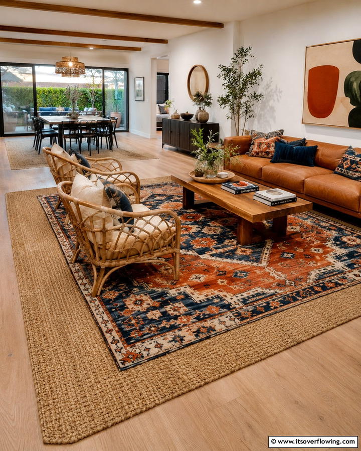 Layered Rugs for Visual Depth - 25 Eclectic Interior Design Ideas for Unique Homes