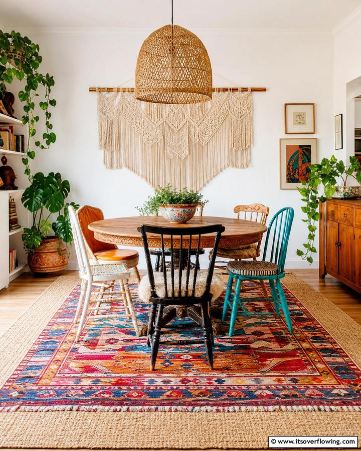 Layered Rugs for a Trendy Look - 20 Cozy Carpeted Dining Room Ideas for Comfort