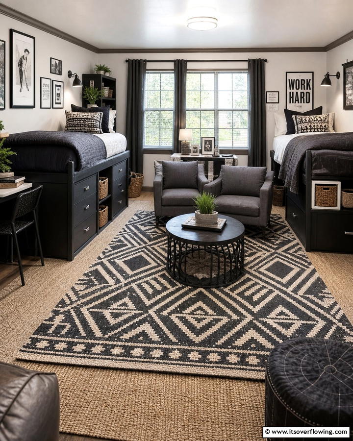 Layered Rugs - 25 Boys Dorm Room Ideas for Stylish Spaces