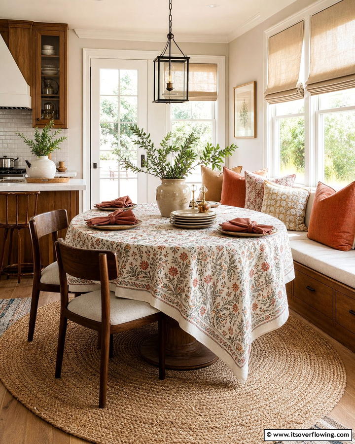 Layered Textiles - 20 Cozy Kitchen Ideas to Make Your Space Warm and Inviting