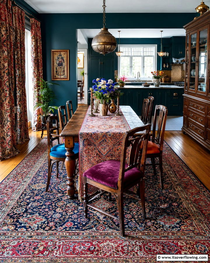 Layered Textiles - 25 Maximalist Kitchen Decor Ideas for Bold Spaces