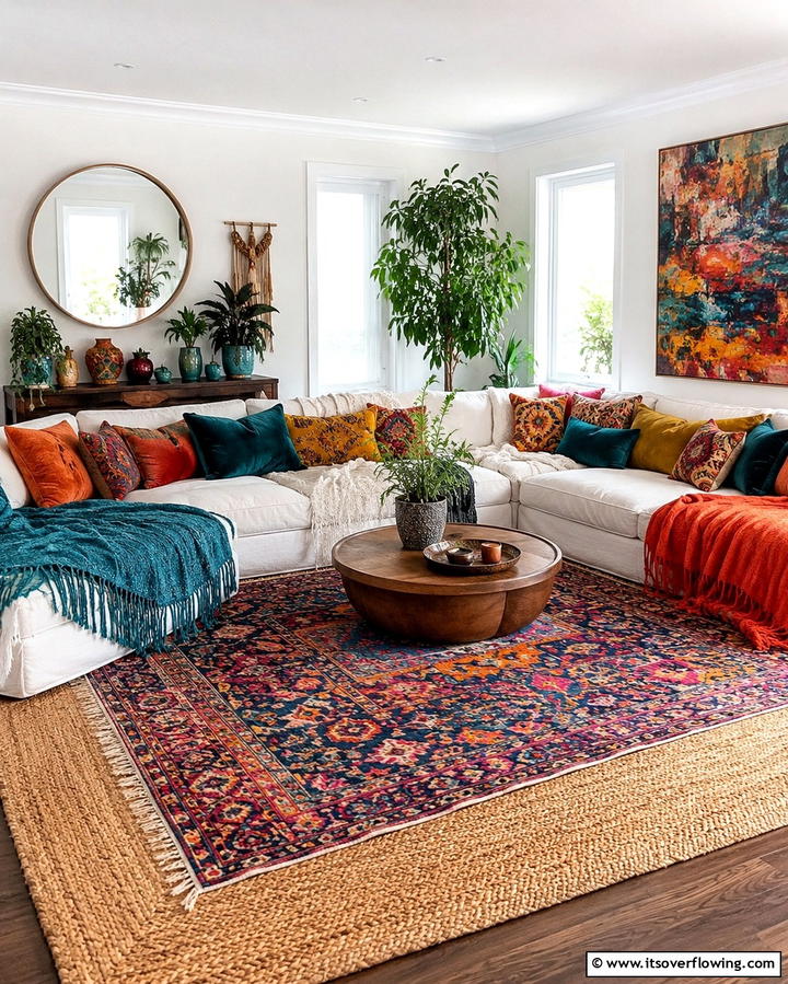 Layered Textiles for Added Depth - 30 Eclectic Bohemian Maximalist Decor Ideas for Vibrant Homes