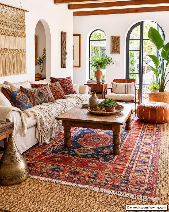 Layered Textiles for Depth - 25 Bohemian Interior Design Ideas for a Chic Home