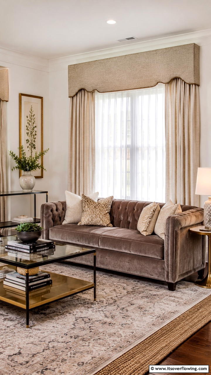 Layered Textures - 21 Elegant Window Valance Ideas to Frame Your View