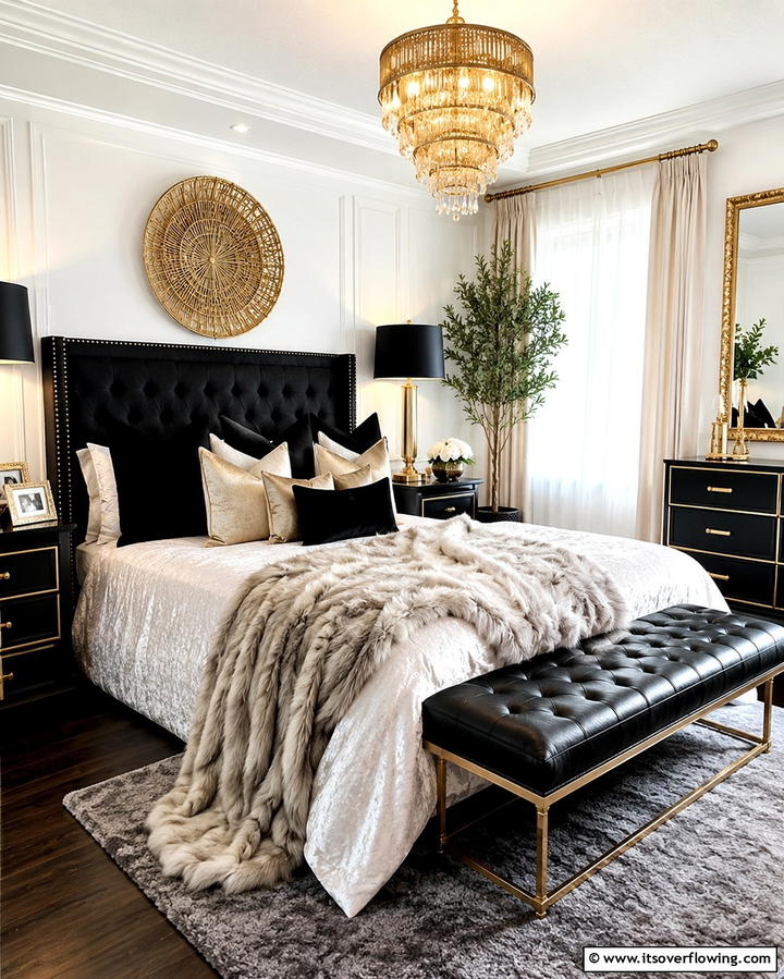 Layered Textures - 25 Chanel Bedroom Ideas for a Luxurious and Chic Space
